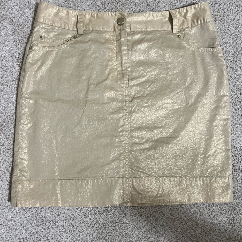 Isaac Mizrahi for Target Women's Lined Short Skirt Gold-Size 6